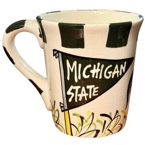 Michigan State Spartans Ceramic Coffee Mug T Cabells Too MSU Green & White